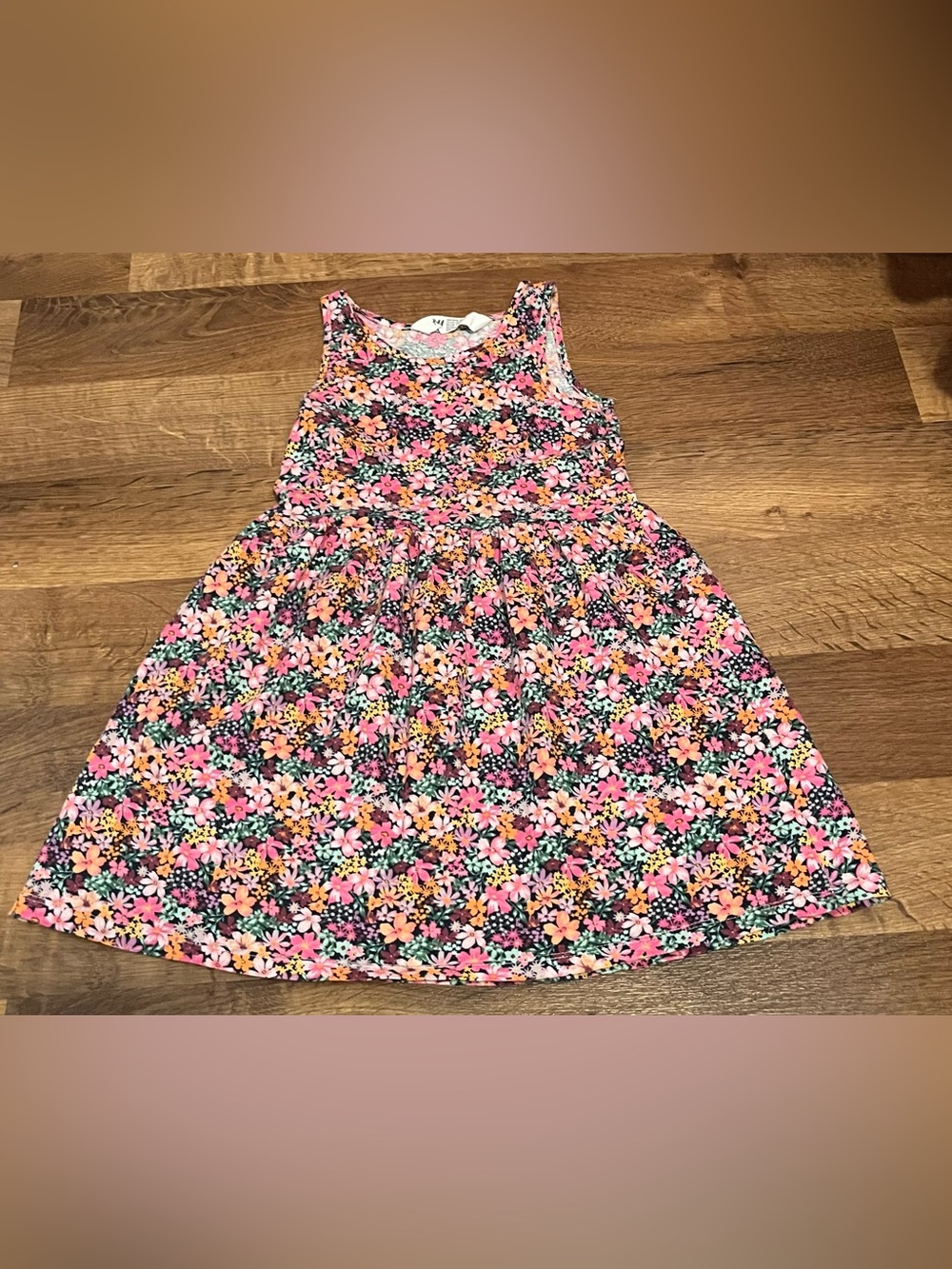 H&M Floral Tank Dress in Pink, Orange, Green, Black